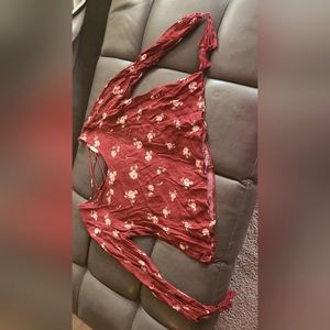 Heart Hips Red Flowered Blouse